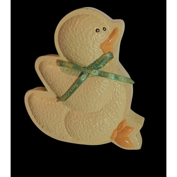 Vintage See's Candies Yellow Empty Cardboard Candy Box Easter Chick Peep - Picture 8 of 8